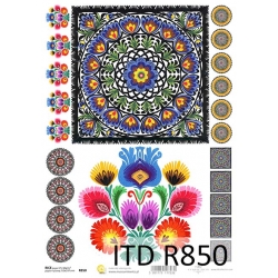Papier ryżowy A4 R0850 folk, ludowe wzory
